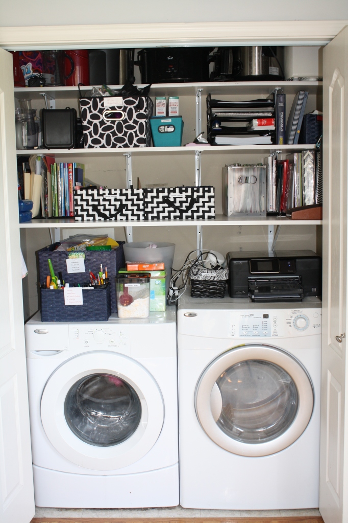 Organizing a laundry closet